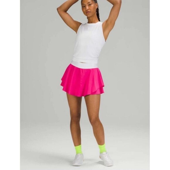 Lululemon Court Rival High Rise Skirt Sonic Pink NEW Sz 4 Pickleball Tennis Golf